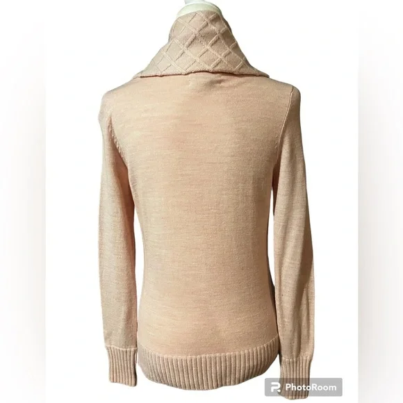 Susan Bristol 100% Merino Wool Light Pink Cowl Neck Sweater Size Medium - Picture 11 of 14